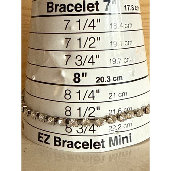 Crystal Rhinestone Tennis Bracelet 6" Stretch Slim Design For Women & Teens - Picture 4 of 4